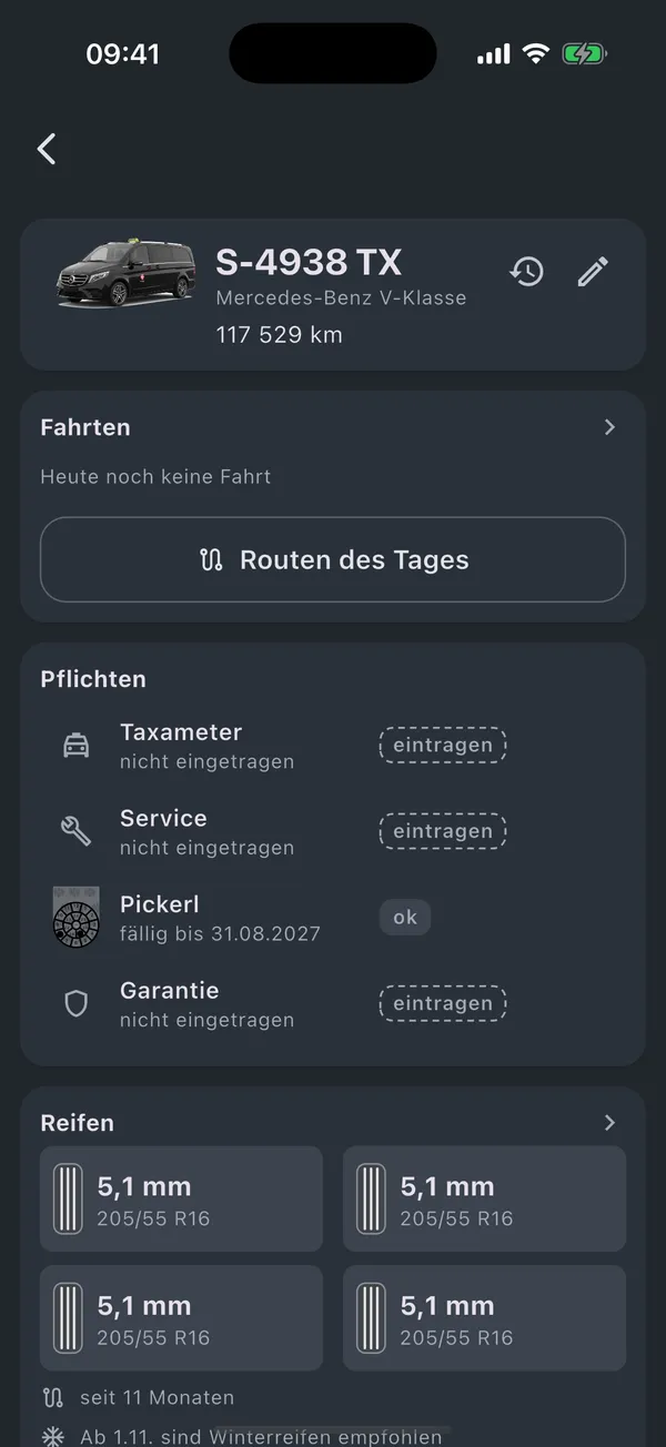 Taxameter-Tarife je Stadt hinterlegen